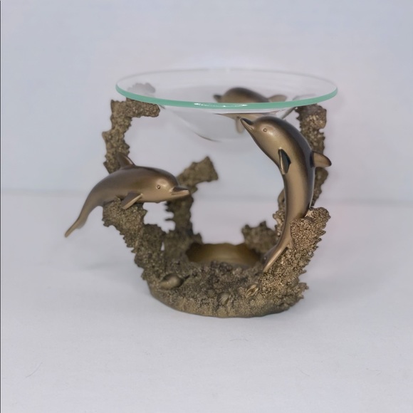 Vintage~PartyLite~Bronzed Dolphins~P9754~Aroma Melt.